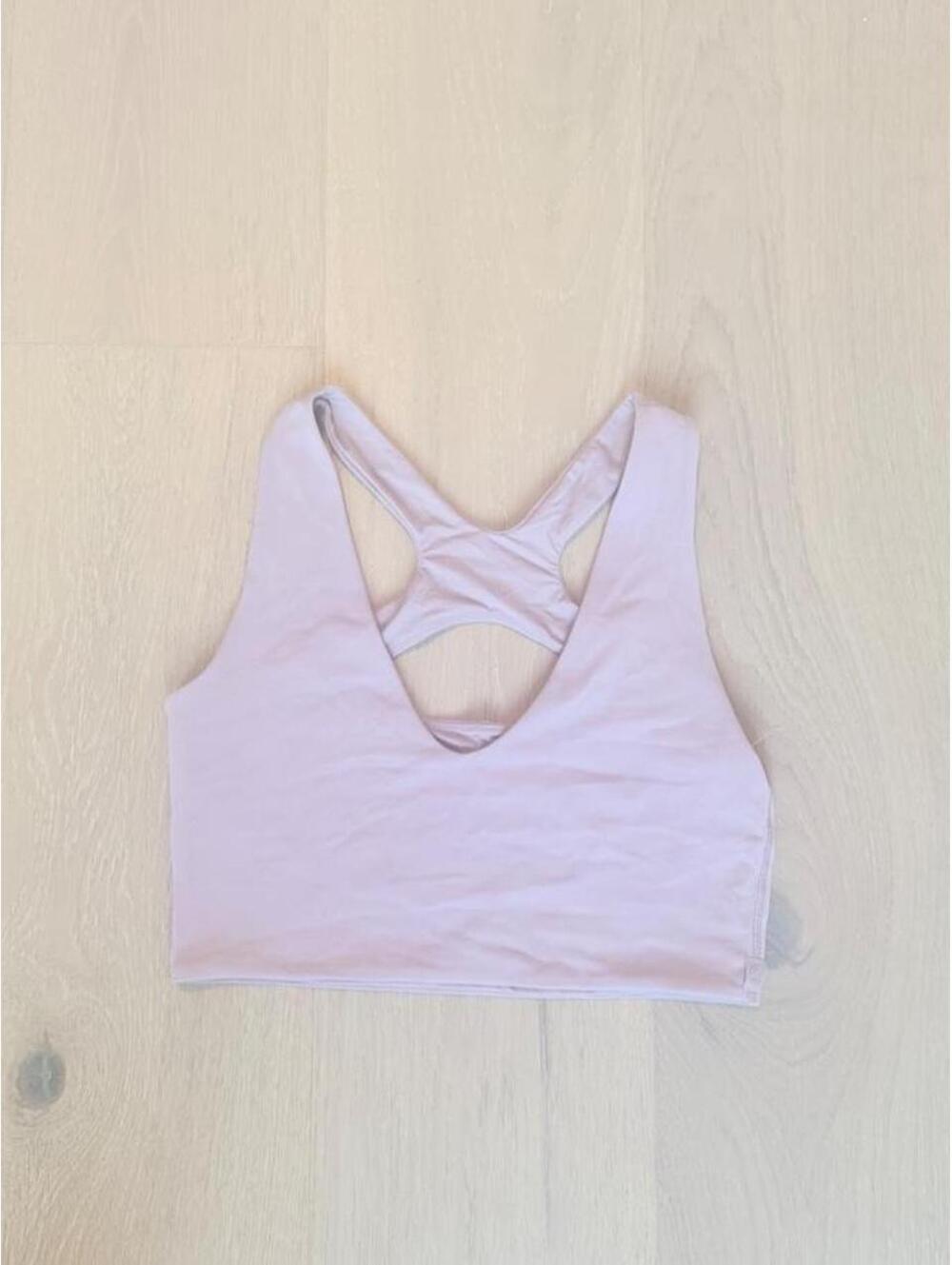 Lululemon Light Pink Cross Back Crop Tank Sports Bra S/M